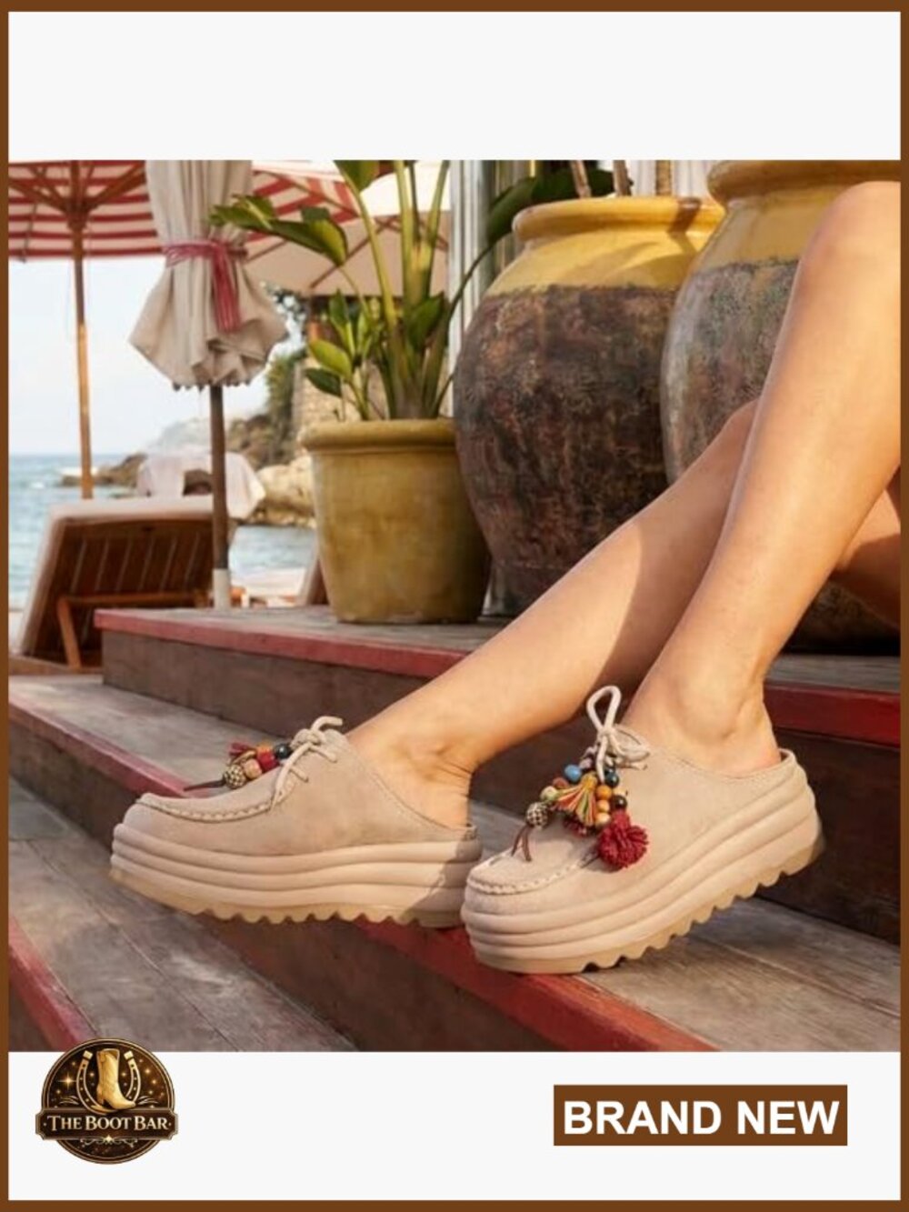 Genuine Suede Platform Mules Clogs Slip On Chunky Sole Arch Support Non Slip - Picture 2 of 6
